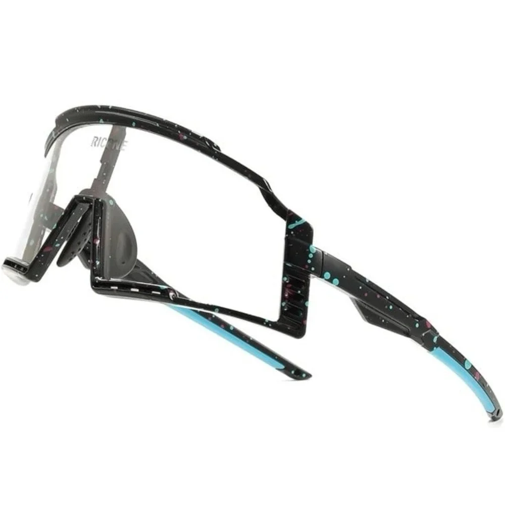 NEW Ricone Adult‎ Photochromic Cycling Motorcycle Glasses Goggles, Black/Blue